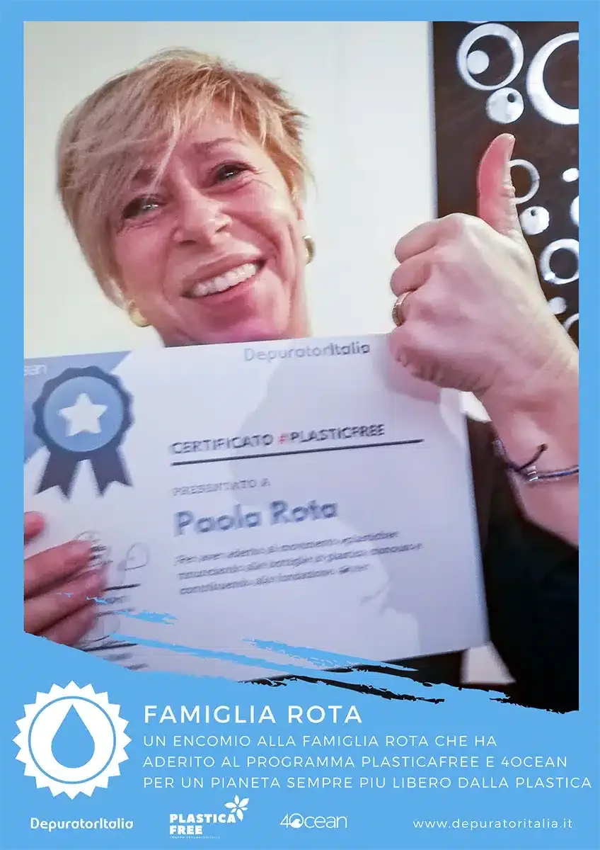 Una famiglia cliente con l’attestato #Plasticfree