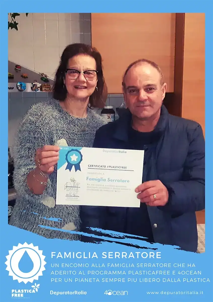 Una famiglia cliente con l’attestato #Plasticfree